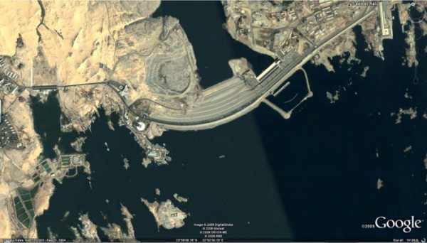 Satellite image: Insightdigital & Google, Aswan High Dam 2009